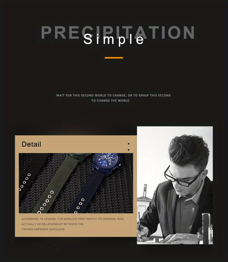Military Sports Men's Watch Nylon Strap Quartz Wristwatch