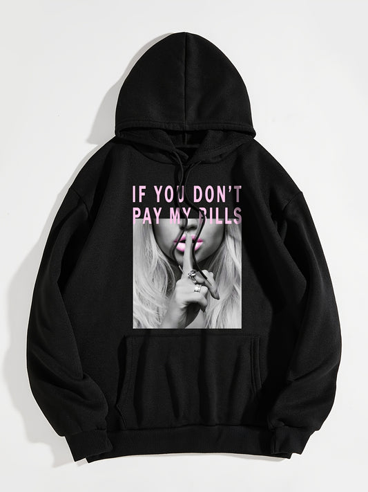 Vibrant Graphic Kangaroo Pocket Thermal Hoodie - Soft, Breathable, and Stylish Drawstring Long Sleeve Sweatshirt for Women - Casual Printed Fashion Clothing with Relaxed Fit