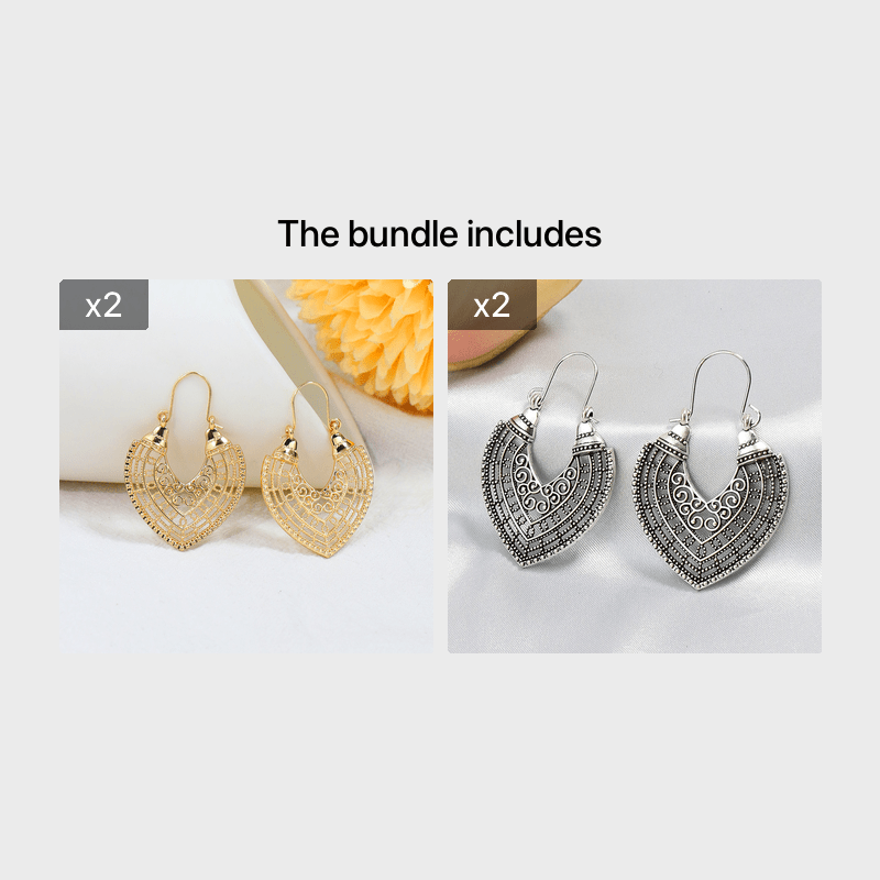 1 pair Golden Peach-shaped Hollow U-shaped Ear Hook Earrings for Women - Elegant and Lightweight Jewelry for Any Occasion