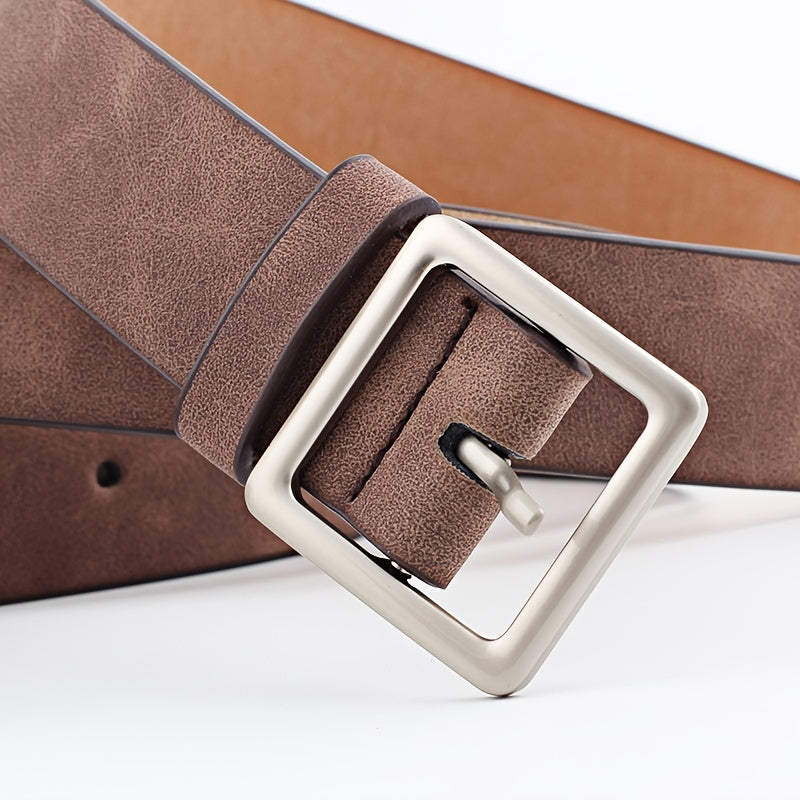 Women PU Belts For Jeans Luxury Brand Designer Belts Female Square Metal Pin Buckle Belt