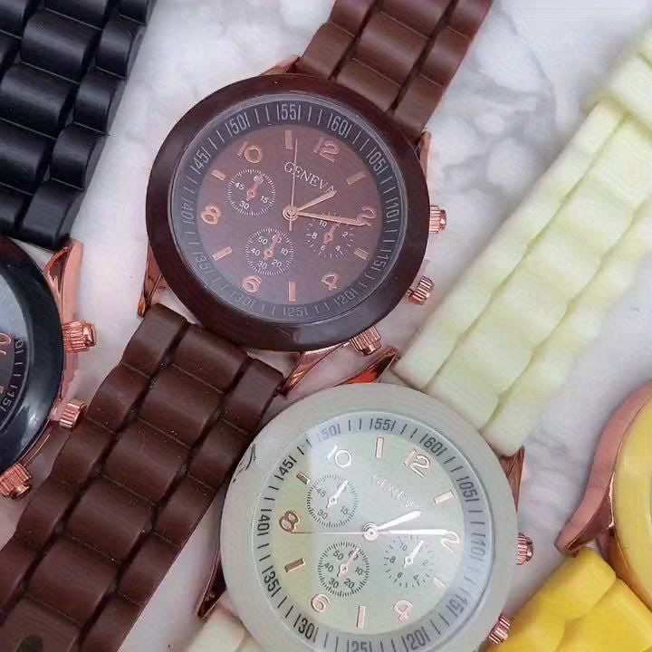 Minimalist Silicone Casual Quartz Watch Women Crystal Silicone Watches Wrist Watch