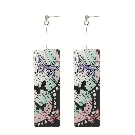 Anime Butterfly Acrylic Drop Dangle Earrings Cosplay Accessories For Women