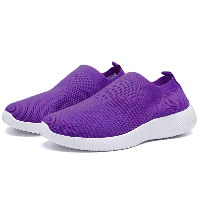 Women's Casual Sneakers, Lightweight Soft Bottom Running Shoes, Breathable Slip-on Walking Shoes plus size