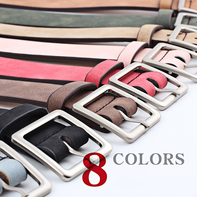 Women PU Belts For Jeans Luxury Brand Designer Belts Female Square Metal Pin Buckle Belt