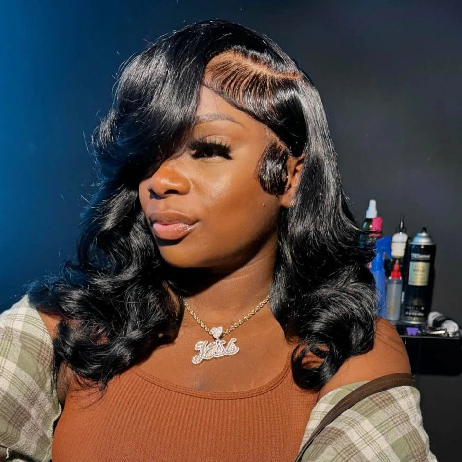 Brazilian Short Bob 13x6 HD Transparent Lace Front Body Wave 13x4 Lace Frontal Human Hair Wavys 5x5 Closure Wig For Women