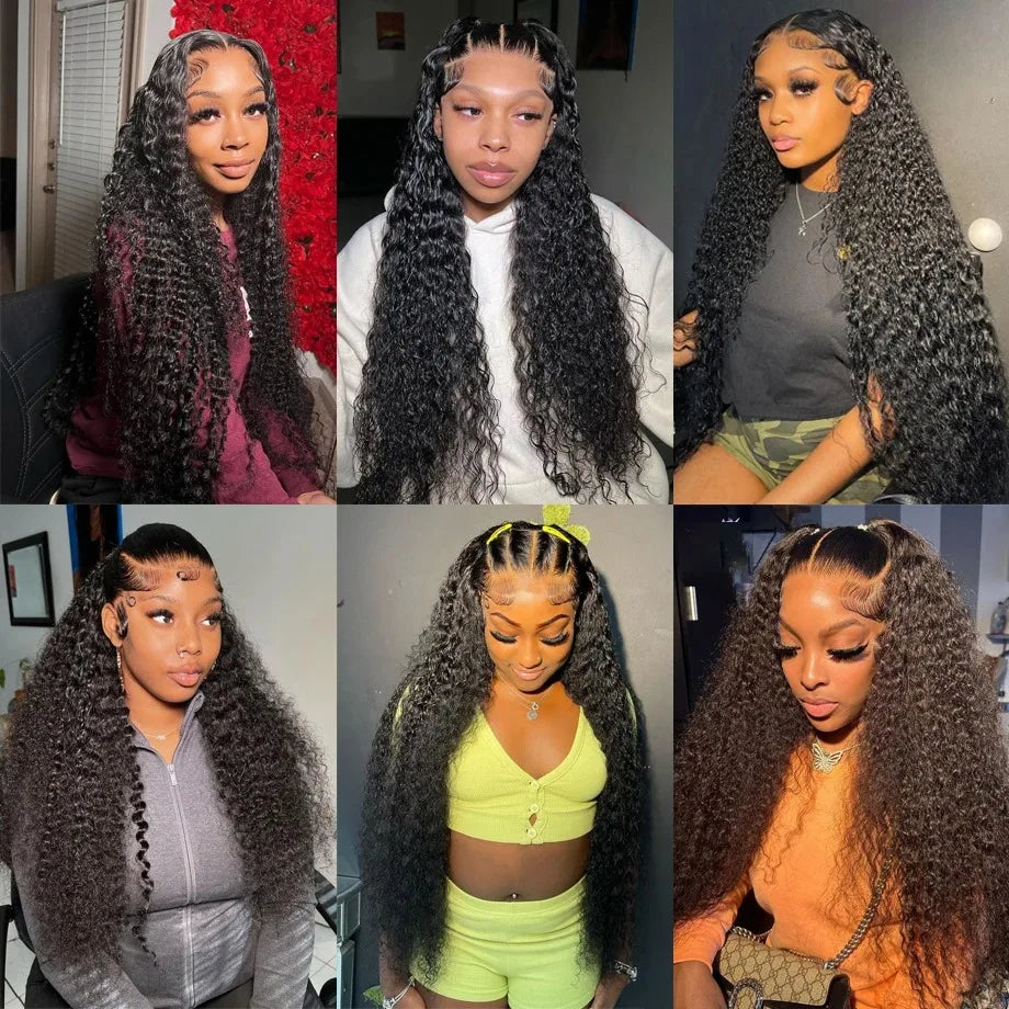 YKB 30 40 Inch Curly Wigs 13x6 HD Lace Frontal Wig Human Hair Loose Deep Wave 200Density 13x4 Lace Front Wig Brazilian For Women