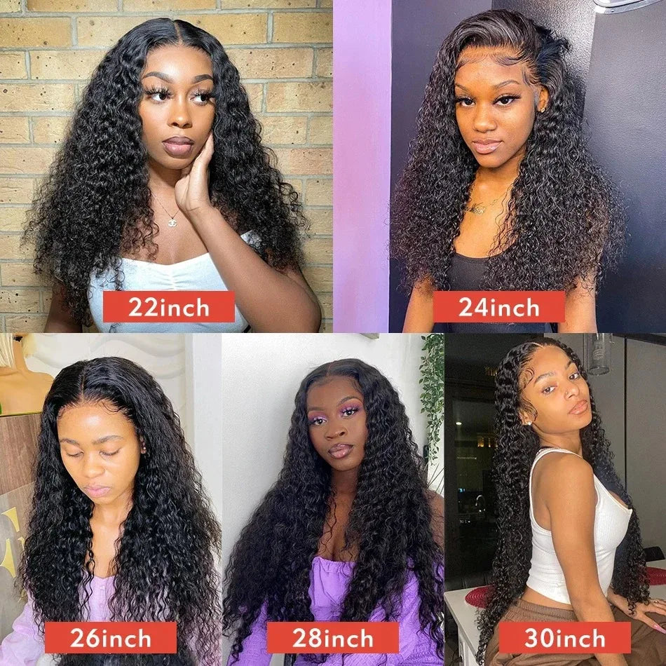 YKB 200% 30 40 Inch HD 13x6 Curly Wigs Human Hair Loose Deep Wave Glueless Preplucked 13x4  Lace Front Wig 6x6 Closure For Women