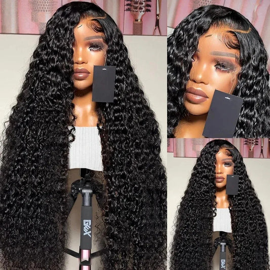 YKB Deep Wave 13x6 HD Lace Front Human Hair Wig Water Wave 30 Inch 13x4 Lace Frontal Wig 200% Brazilian Curly Wigs For Women