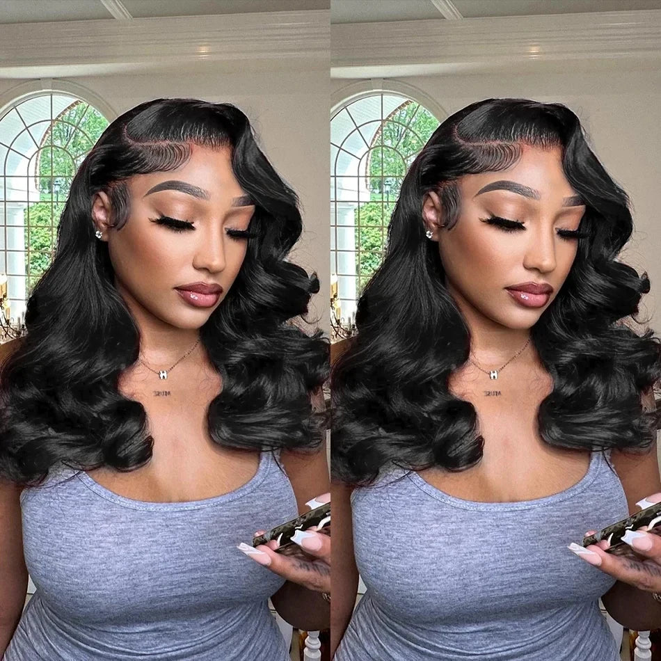 Brazilian Short Bob 13x6 HD Transparent Lace Front Body Wave 13x4 Lace Frontal Human Hair Wavys 5x5 Closure Wig For Women