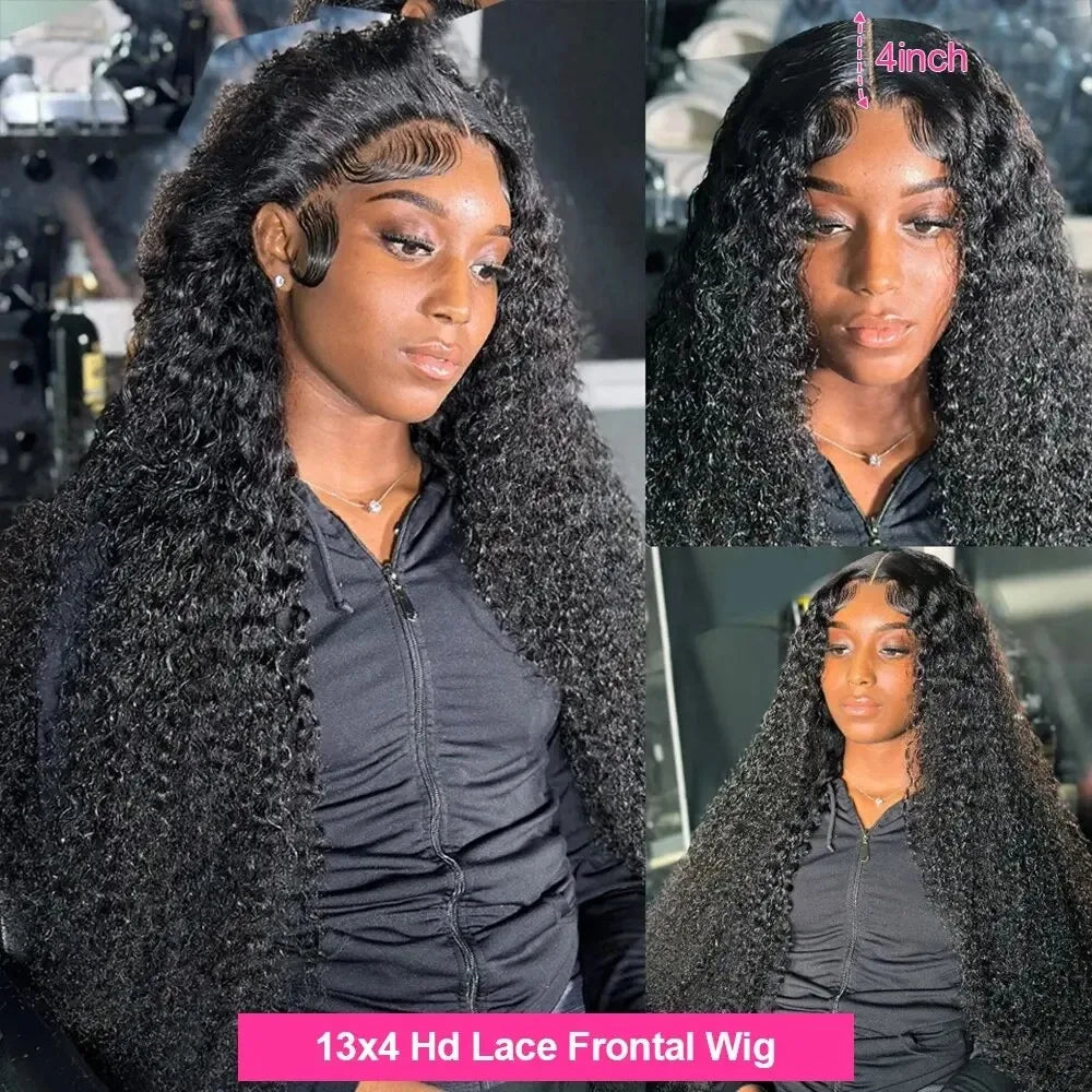 YKB 200% 30 40 Inch HD 13x6 Curly Wigs Human Hair Loose Deep Wave Glueless Preplucked 13x4  Lace Front Wig 6x6 Closure For Women