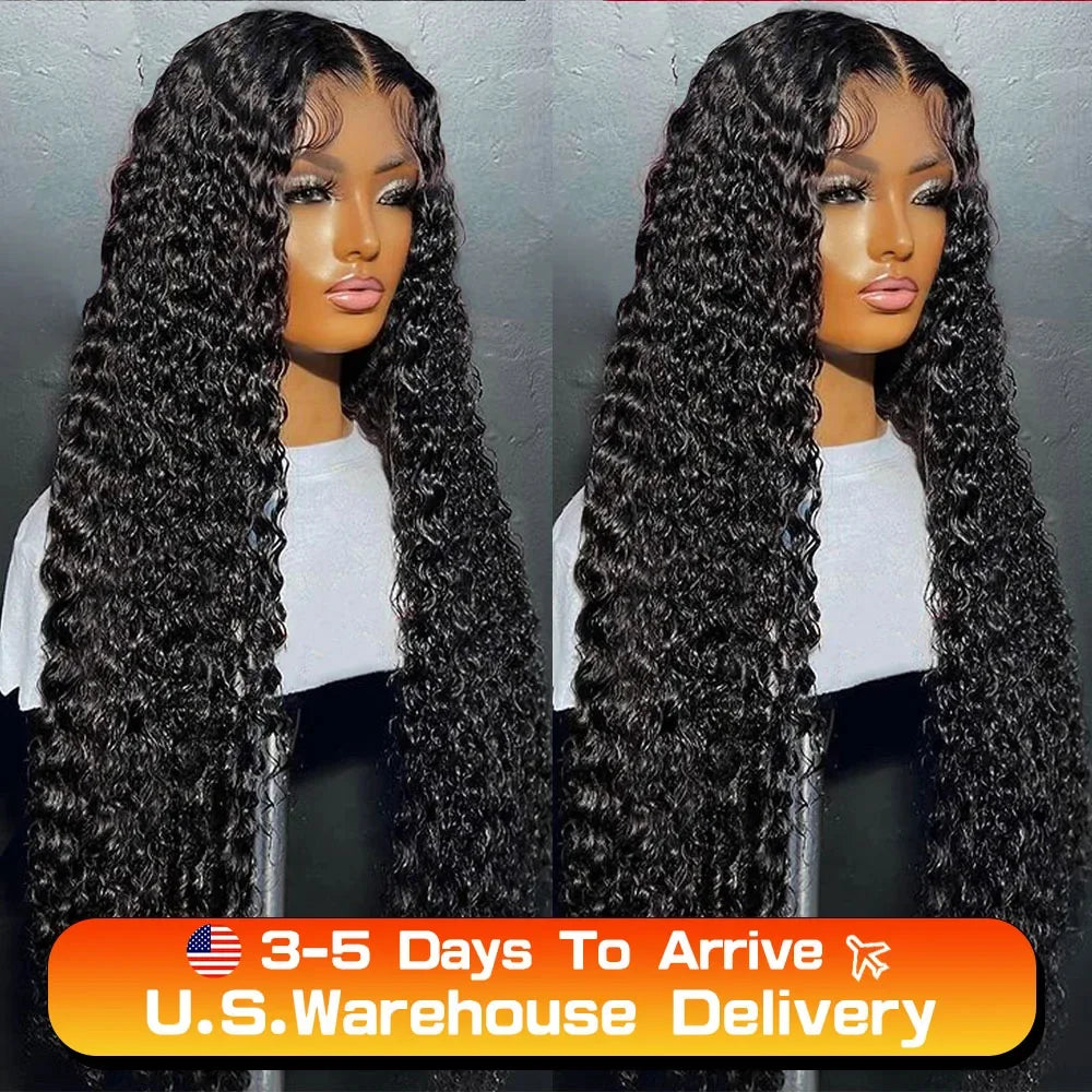YKB 200% 30 40 Inch HD 13x6 Curly Wigs Human Hair Loose Deep Wave Glueless Preplucked 13x4  Lace Front Wig 6x6 Closure For Women