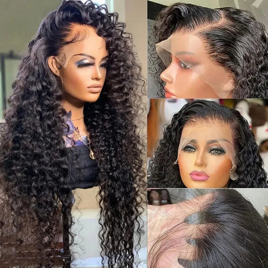 YKB 30 40 Inch Curly Wigs 13x6 HD Lace Frontal Wig Human Hair Loose Deep Wave 200Density 13x4 Lace Front Wig Brazilian For Women