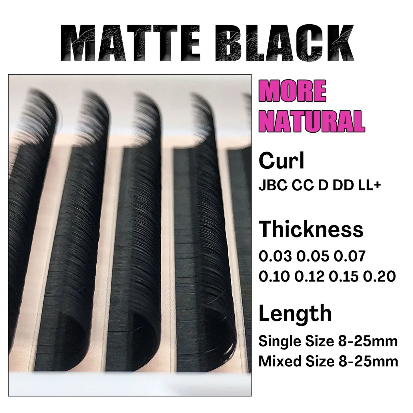 Wholesale Cashmere Individual Eyelash Extension Supplies Private Label Silk Natural Matte Black Volume Eye Lash Extension Trays
