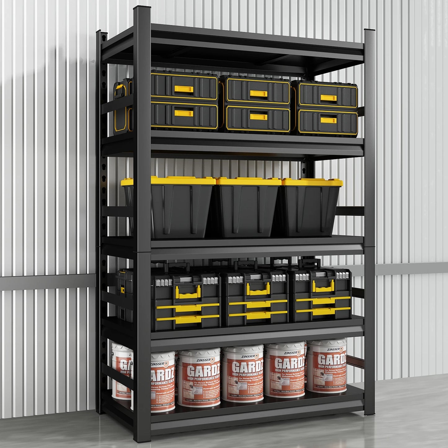 USA Warehouse Sends to Customer Address 5 Home Light Shelf Garage Steel 5 Layer Steel Boltless Garage Storage Rack Shelves Racks