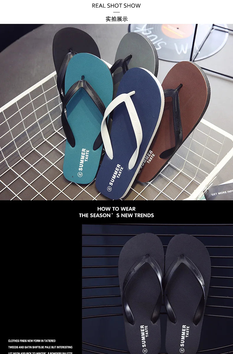 Men Shoes Summer Beach Sandals Anti-slip Fashion Outdoor Breathable Casual Couple Beach Sandal Flip Flops Shoes Slippers Men