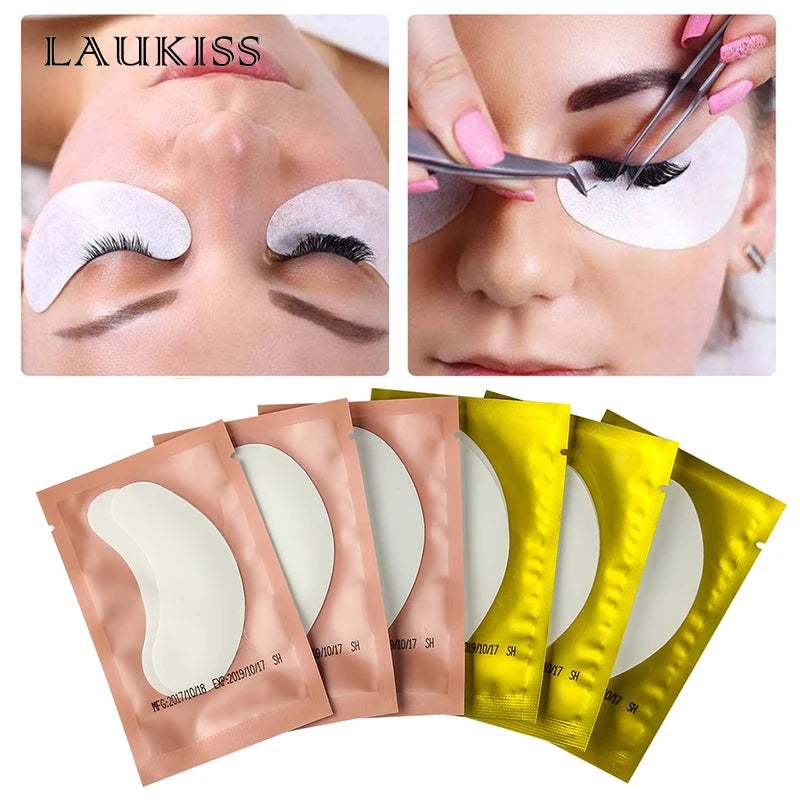 Laukiss 50/100/200Pairs Eyelash Pad Gel Patch Grafting Eyelashes Lint free Under Eye Patches For Eyelash Extension  Makeup Tools
