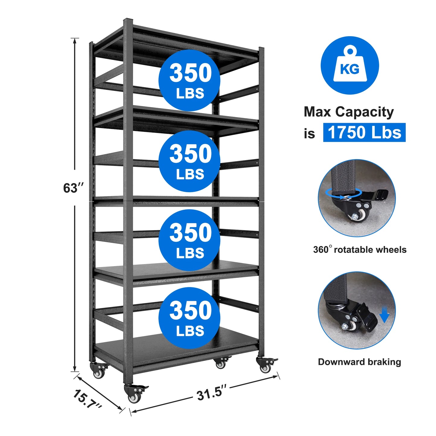 American  Warehouse Sends to Customer Address 5 Home Shelf Garage Steel 5 Layer Steel Boltless Garage Storage Rack Shelves Racks