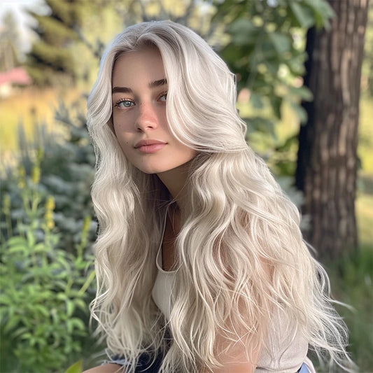 Long Wavy Hair Blonde Lace Front Synthetic Wig Female 13 * 4 Natural Body Wave Replacement Wig, Suitable for Party Daily Use.