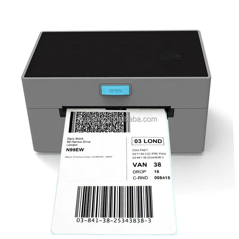 4inch 110mm 203DPI Direct USB  Label Maker Machine Thermal Shipping Label Printer for Logistics MACOS Android with WIfi