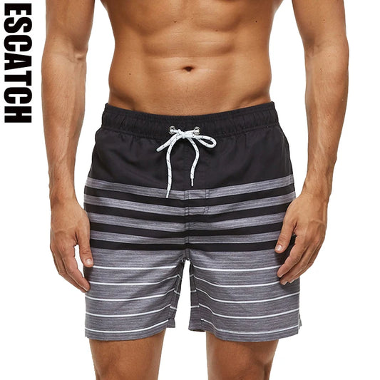 Escatch New Men's Beach Shorts Summer Surf Trunks Plus Size Drawstring Swimwear For Male ESX05 Gym Sportswear Swimsuit
