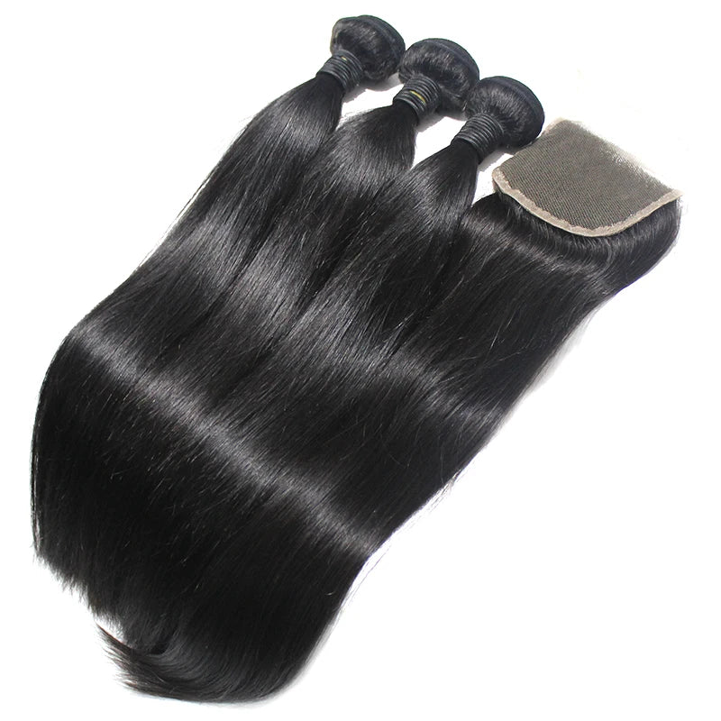 Wholesale Factory Price Quality Cuticle Aligned Human Hair Extension Bone Straight Bundle Black Women Hot Selling 1B Wave Style