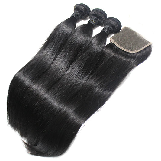 Wholesale Factory Price Quality Cuticle Aligned Human Hair Extension Bone Straight Bundle Black Women Hot Selling 1B Wave Style