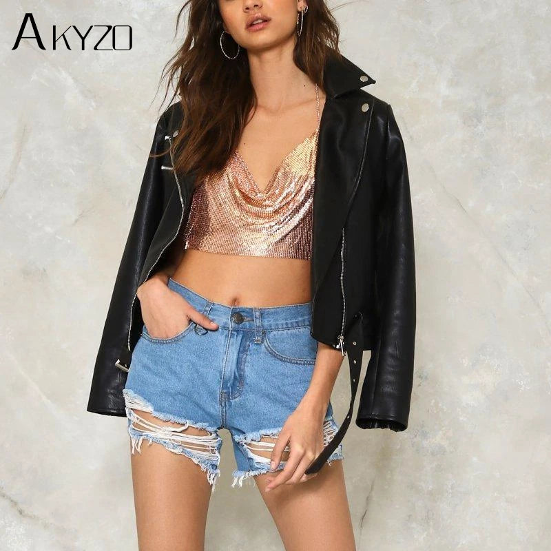 AKYZO Women 2025 Sexy Metal Sequined Tank Camis Summer Gold Silver Backless Cropped Glitter Beach Club Show Wear Tank Tops