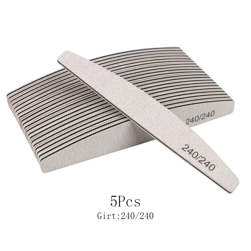 3/5Pcs Thick Sandpaper Nail File 80/100/150/180/240 Boat Lime a ongle Professional Sanding Grinding Manicure Care Tool Supply
