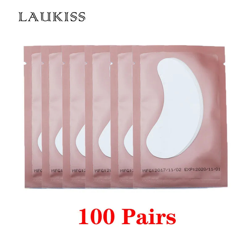Laukiss 50/100/200Pairs Eyelash Pad Gel Patch Grafting Eyelashes Lint free Under Eye Patches For Eyelash Extension  Makeup Tools
