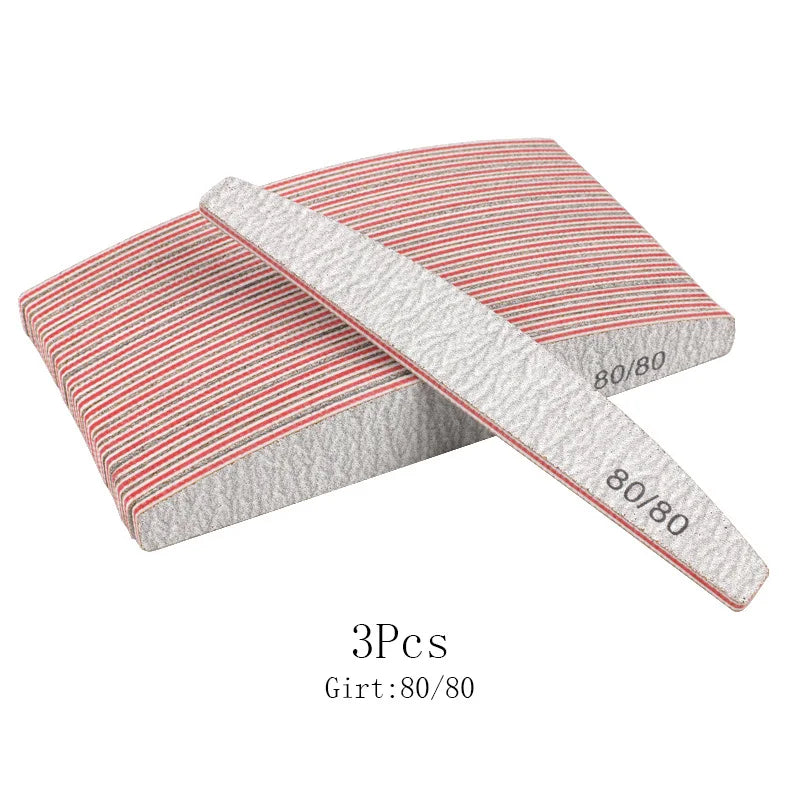 3/5Pcs Thick Sandpaper Nail File 80/100/150/180/240 Boat Lime a ongle Professional Sanding Grinding Manicure Care Tool Supply