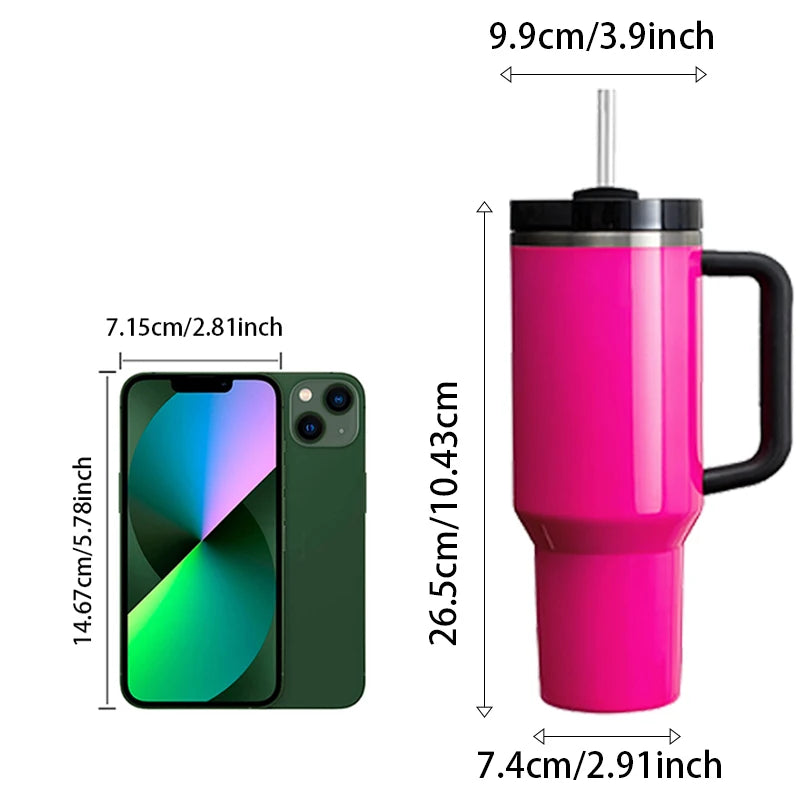 USA Warehouse 16Pack Neon 40oz Sublimation Blank Stainless Steel Vacuum Insulated Travel Coffee Mug Tumbler With Handle