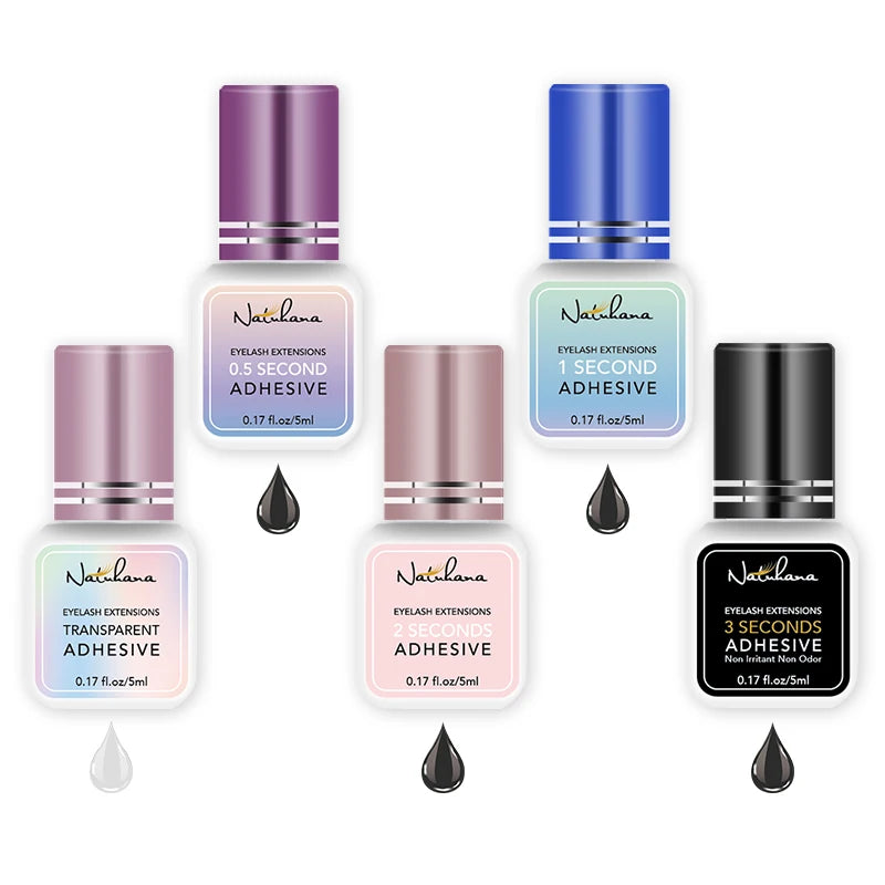 NATUHAHA 5 pcs/lot Eyelashes Glue Fast Drying Long Lasting Lashes Adhesive Low Smell Mink Eyelash Glue Makeup Tools Set