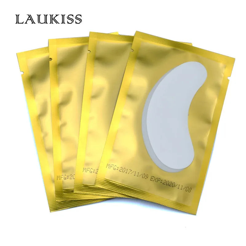 Laukiss 50/100/200Pairs Eyelash Pad Gel Patch Grafting Eyelashes Lint free Under Eye Patches For Eyelash Extension  Makeup Tools