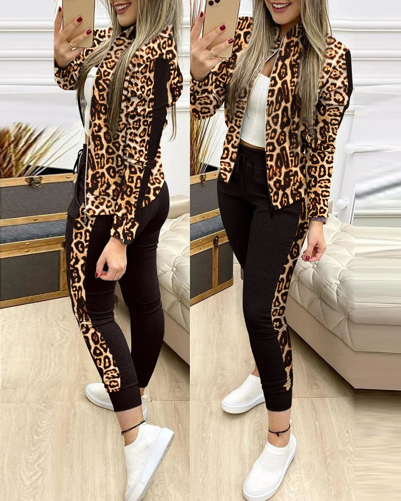 2025 Tracksuit suits 2 Piece Set Zipper Jacket+Long Pants Sports Suit Female Sweatshirt Sportswear Suit for Woman Clothing