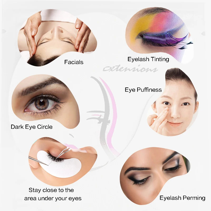 Laukiss 50/100/200Pairs Eyelash Pad Gel Patch Grafting Eyelashes Lint free Under Eye Patches For Eyelash Extension  Makeup Tools