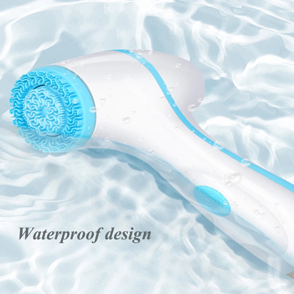 Facial Cleansing Brush Sonic Electric Face Cleanser Waterproof Soft Deep Pore Massage 3 Heads 4 Modes Blackhead Remover Machine