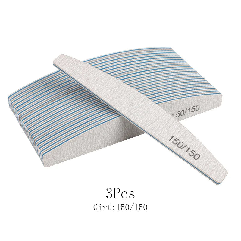 3/5Pcs Thick Sandpaper Nail File 80/100/150/180/240 Boat Lime a ongle Professional Sanding Grinding Manicure Care Tool Supply