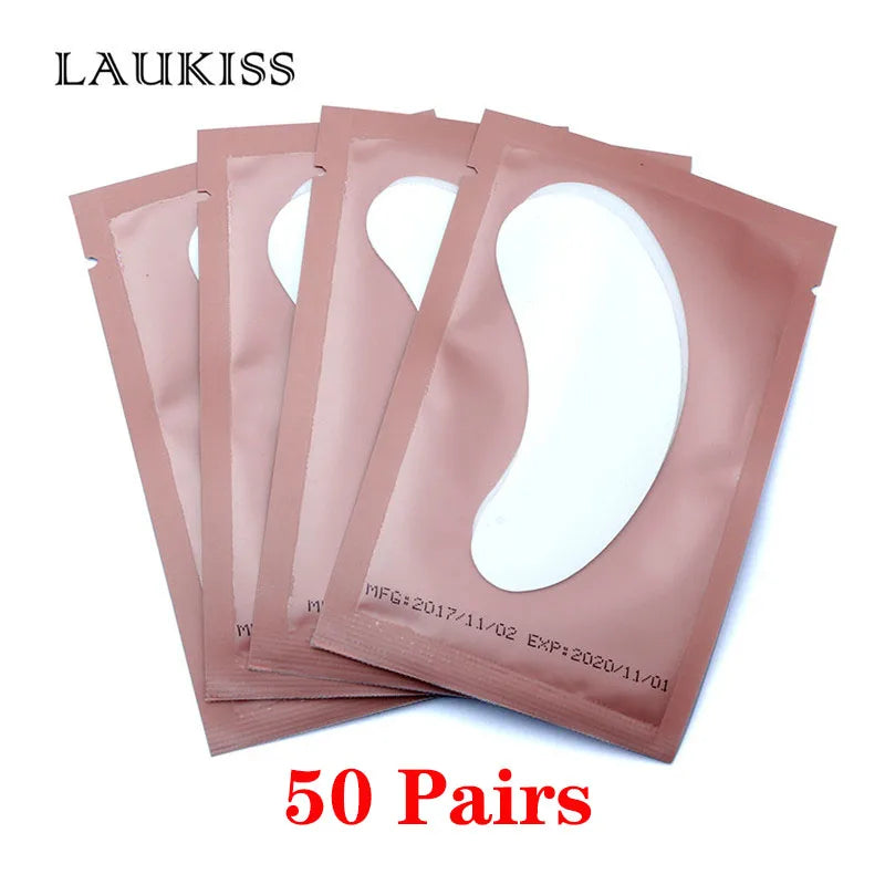 Laukiss 50/100/200Pairs Eyelash Pad Gel Patch Grafting Eyelashes Lint free Under Eye Patches For Eyelash Extension  Makeup Tools
