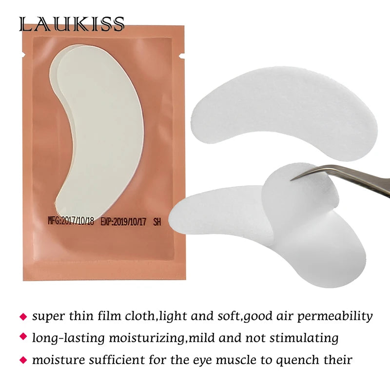 Laukiss 50/100/200Pairs Eyelash Pad Gel Patch Grafting Eyelashes Lint free Under Eye Patches For Eyelash Extension  Makeup Tools