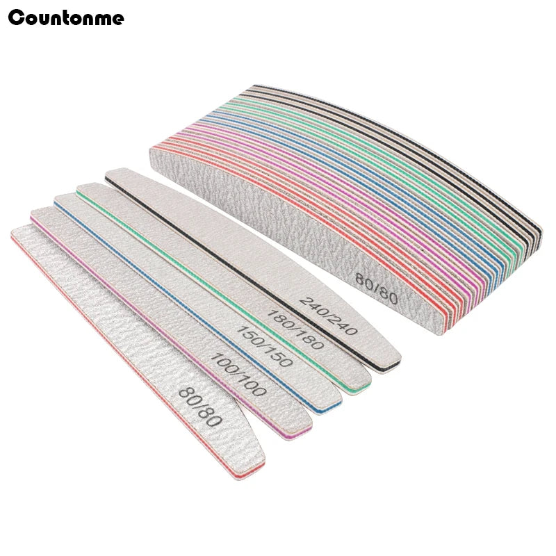 3/5Pcs Thick Sandpaper Nail File 80/100/150/180/240 Boat Lime a ongle Professional Sanding Grinding Manicure Care Tool Supply
