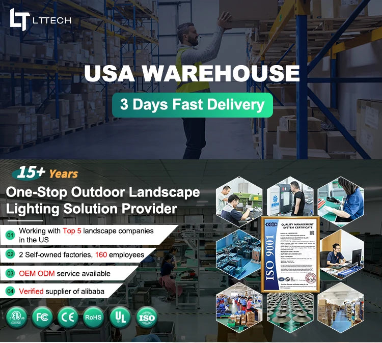 USA Warehouse ETL Listed Outdoor Indoor Vertical IP65 Waterproof 3CCT Selectable Home Led Stair Step Side Wall Light