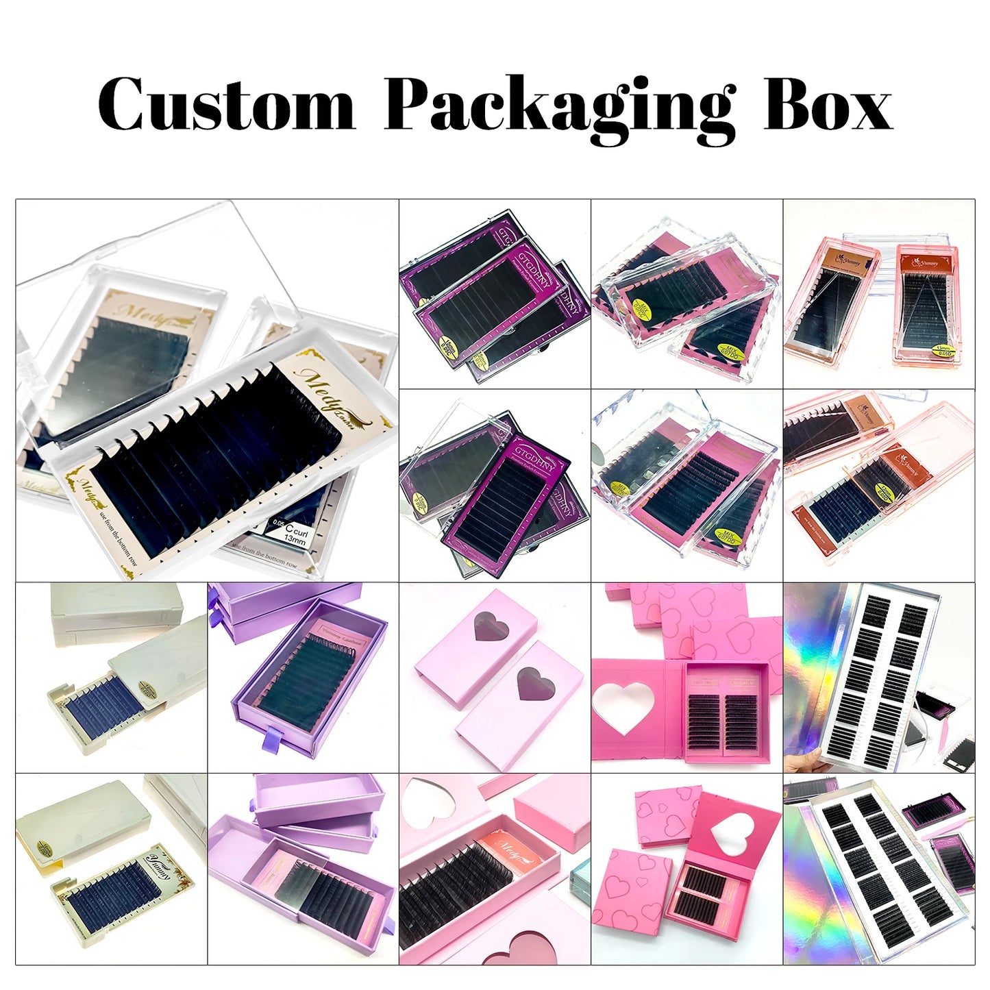 Wholesale Cashmere Individual Eyelash Extension Supplies Private Label Silk Natural Matte Black Volume Eye Lash Extension Trays