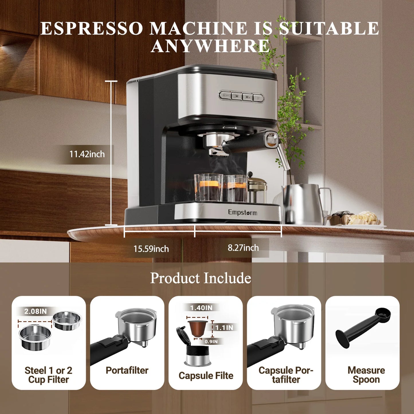 For Empstorm Professional Espresso Capsule Coffee Machine Customized Multi-Function Office Device Good Price Electric Home Appli