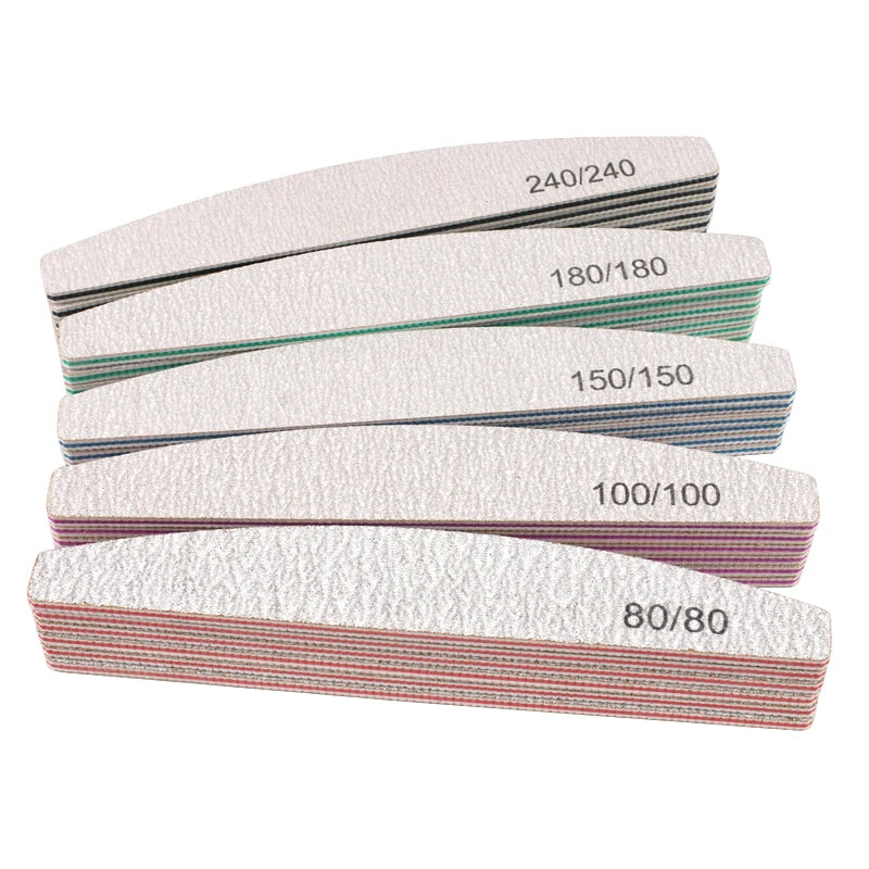 3/5Pcs Thick Sandpaper Nail File 80/100/150/180/240 Boat Lime a ongle Professional Sanding Grinding Manicure Care Tool Supply