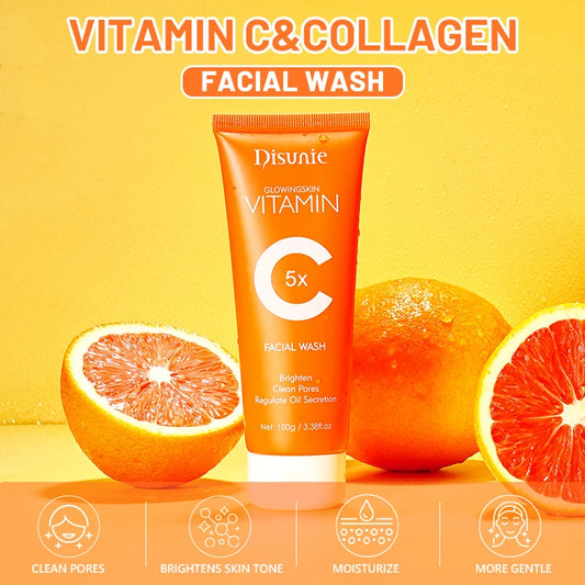 Chinese Vitamin C Amino Acid Facial Cleanser Face Glow and Cleans Brightening Oil Control Face Wash for Men Women