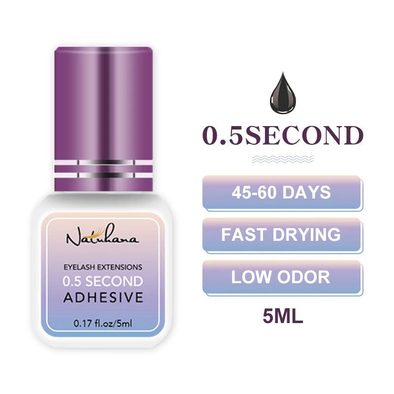 NATUHAHA 5 pcs/lot Eyelashes Glue Fast Drying Long Lasting Lashes Adhesive Low Smell Mink Eyelash Glue Makeup Tools Set