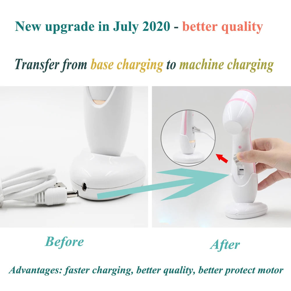 Facial Cleansing Brush Sonic Electric Face Cleanser Waterproof Soft Deep Pore Massage 3 Heads 4 Modes Blackhead Remover Machine