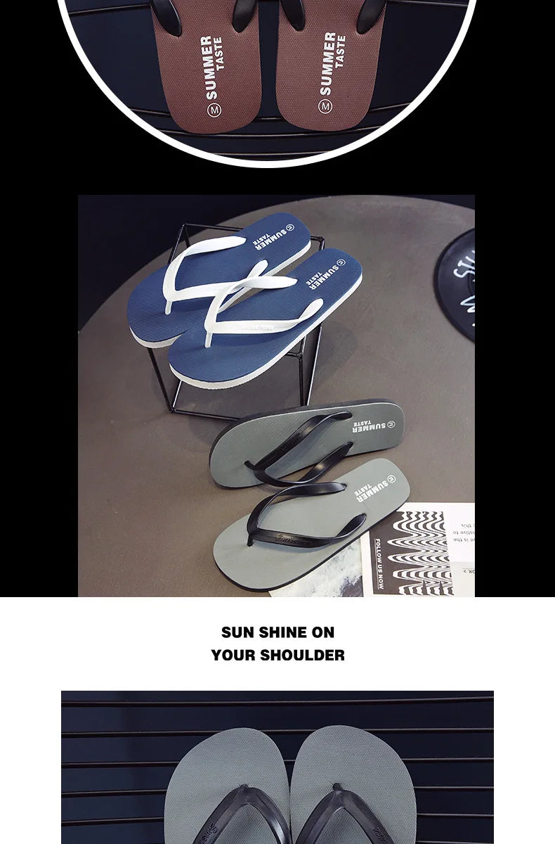 Men Shoes Summer Beach Sandals Anti-slip Fashion Outdoor Breathable Casual Couple Beach Sandal Flip Flops Shoes Slippers Men