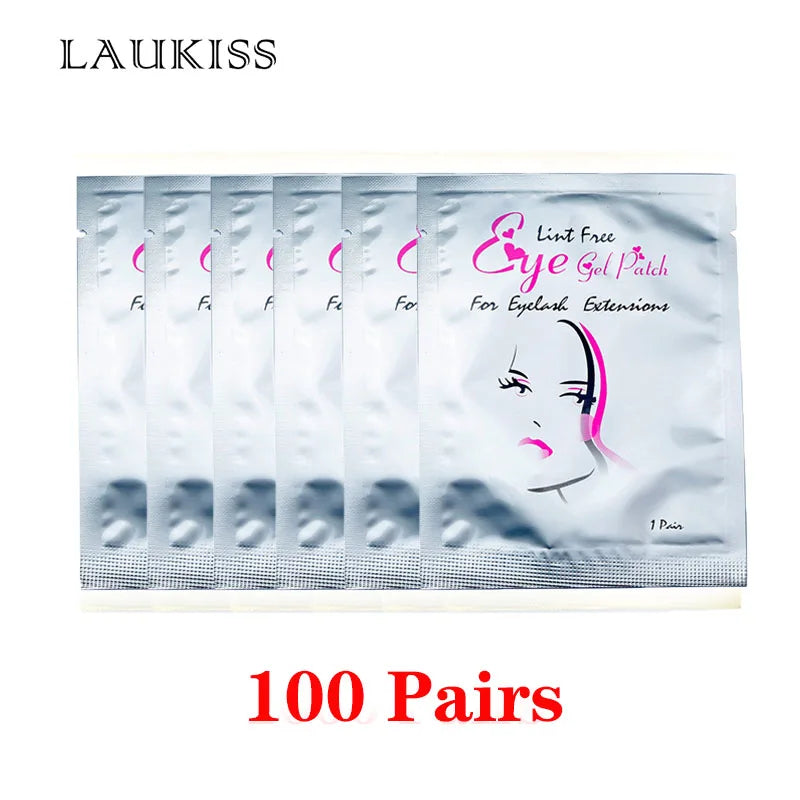 Laukiss 50/100/200Pairs Eyelash Pad Gel Patch Grafting Eyelashes Lint free Under Eye Patches For Eyelash Extension  Makeup Tools