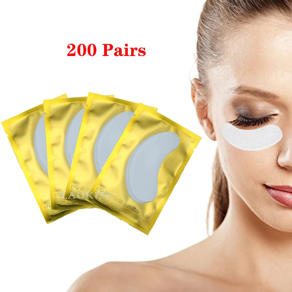 Laukiss 50/100/200Pairs Eyelash Pad Gel Patch Grafting Eyelashes Lint free Under Eye Patches For Eyelash Extension  Makeup Tools